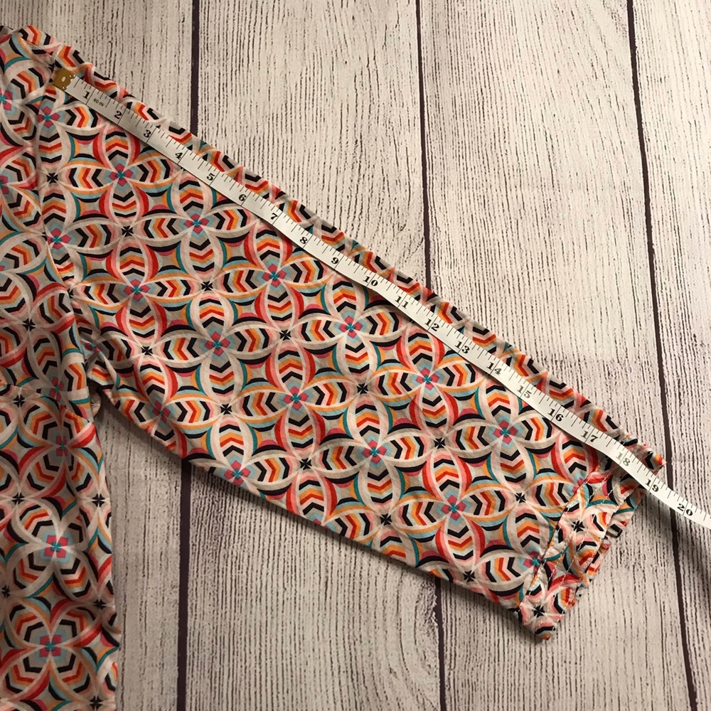 Talbots Geometric Print Lightweight Top - Picture 3 of 5